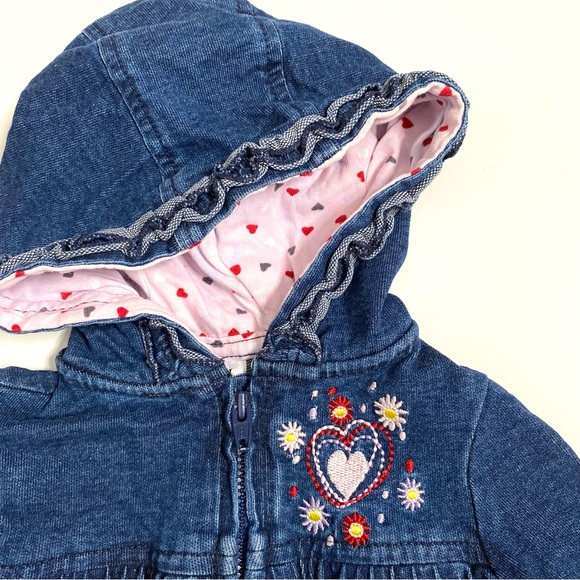 Flower Denim Zipper Jacket - Picture 3 of 4